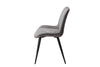 Aspen Diamond Stitch Grey Fabric Dining Chair, Black Tapered Legs (Pair) Grey Black (DHD) Image 3