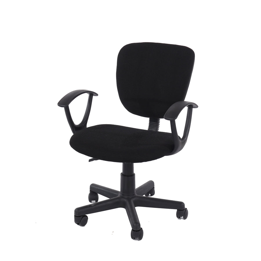 Loft Home Office Study Chair In Black Fabric & Black Base Black  (DHD) Image 1