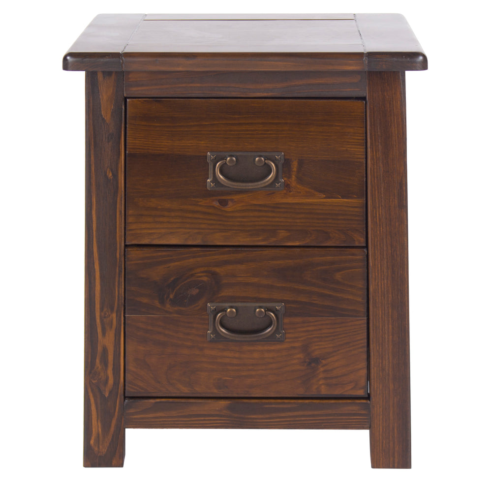Boston 2 Drawer Bedside Cabinet Dark Brown  (DHD) Image 2