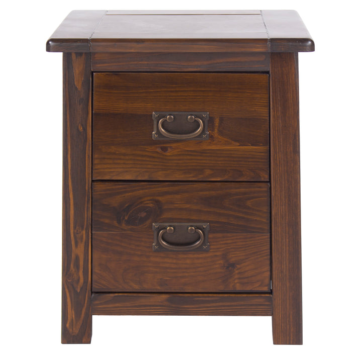 Boston 2 Drawer Bedside Cabinet Dark Brown  (DHD) Image 2