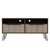 Nevada Wide Screen Tv Rack With 4 Doors Smoked Oak Bleached Grey Oak (DHD) Image 2