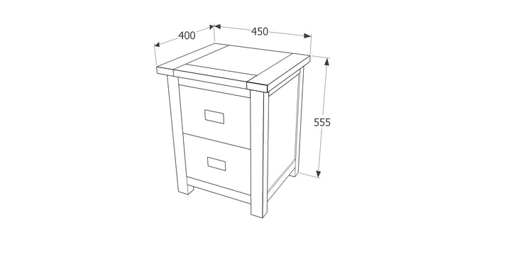 Boston 2 Drawer Bedside Cabinet Dark Brown  (DHD) Image 7