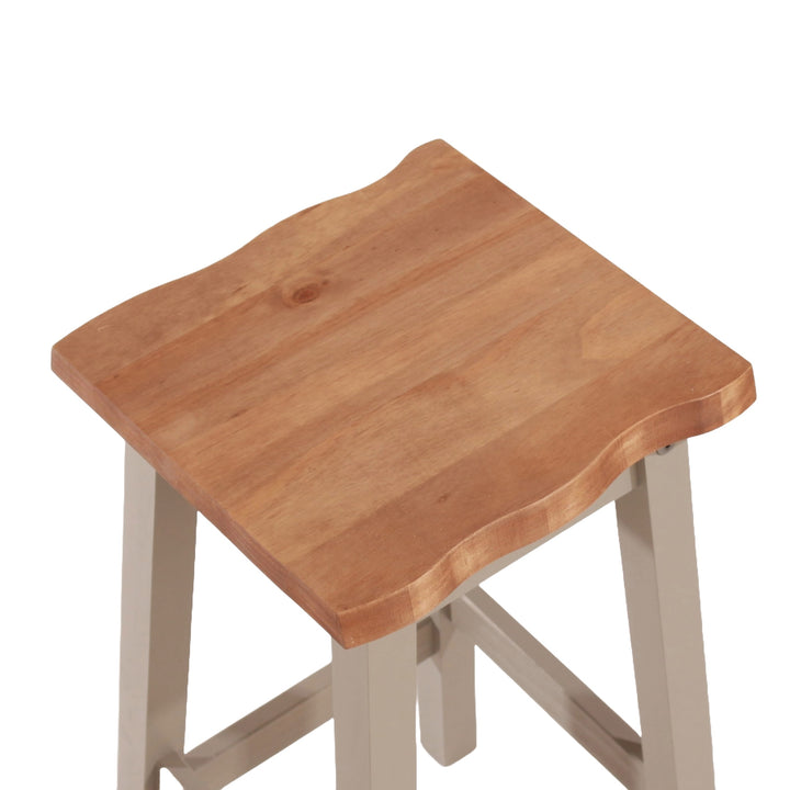 Corona Grey Live Edge High Breakfast Stools  (Pair) Grey Antique Waxed Pine (DHD) Image 3
