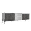 Dallas Ultra Wide Tv Rack With 4 Doors White Carbon Grey Oak (DHD) Image 1