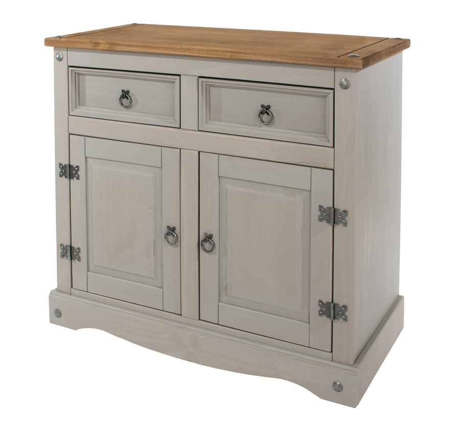 Corona Grey Small Sideboard Grey Wax Antique Waxed Pine (DHD) Image 1
