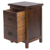 Boston 2 Drawer Petite Bedside Cabinet Dark Brown  (DHD) Image 4