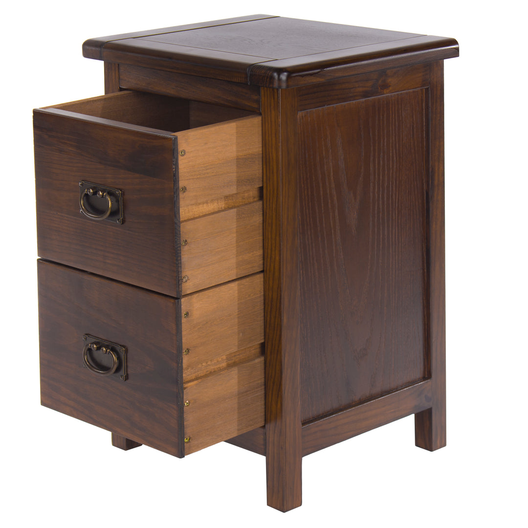 Boston 2 Drawer Petite Bedside Cabinet Dark Brown  (DHD) Image 4