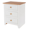 Capri 3 Drawer Bedside Cabinet White Antique Waxed Pine (DHD) Image 1
