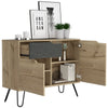 Manhattan Small Sideboard With 2 Doors & 1 Drawer  Bleached Pine Grey Stone (DHD) Image 3