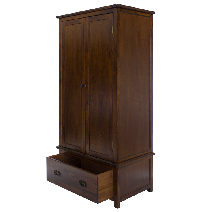 Boston 2 Door, 1 Drawer Wardrobe Dark Brown  (DHD) Image 4