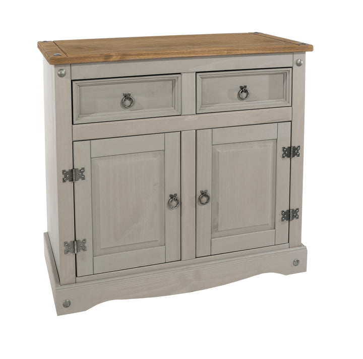 Corona Grey Small Sideboard Grey Wax Antique Waxed Pine (DHD) Image 3