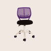 Loft Home Office Compact Teenage Study Chair, Purple Plastic Seat Back, Black Fabric Seat With White Base Purple White (DHD) Image 1