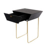 Options Apollo Metal 1 Drawer Bedside Cabinet, Black With Gold Handle And Legs Black Gold (Self Assembly) (DHD)