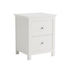 Nairn White 2 Drawer Bedside Cabinet White  (Self Assembly) (DHD)