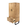 Texas 2 Door, 2 Drawer Wardrobe Antique Waxed Pine Black (DHD) Image 4