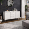 Augusta Curve Medium Sideboard With 2 Doors, 3 Drawers  White Silver (DHD) Image 3