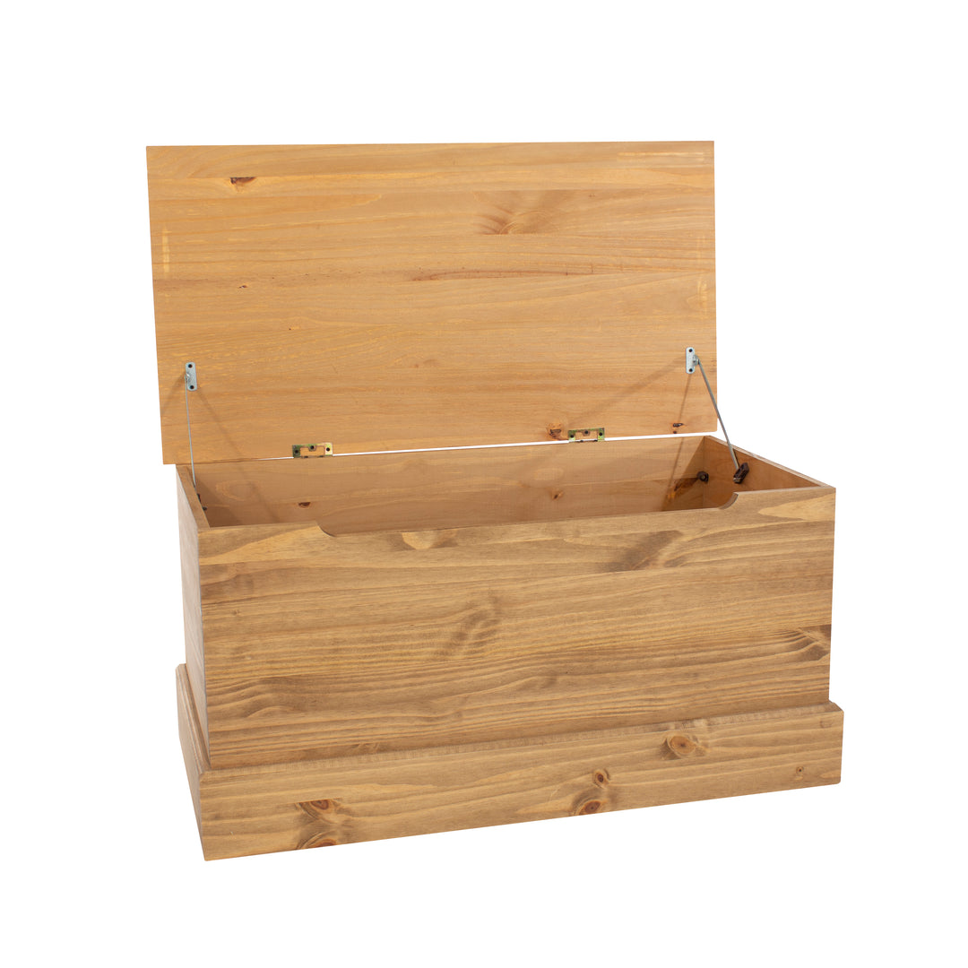 Cotswold Ottoman Storage Trunk  Antique Waxed Pine  (DHD) Image 4