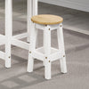Corona White Low Breakfast Stools (Pair)  White Antique Waxed Pine (DHD) Image 3