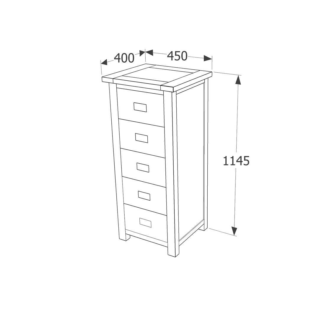 Boston 5 Drawer Narrow Chest Dark Brown  (DHD) Image 6