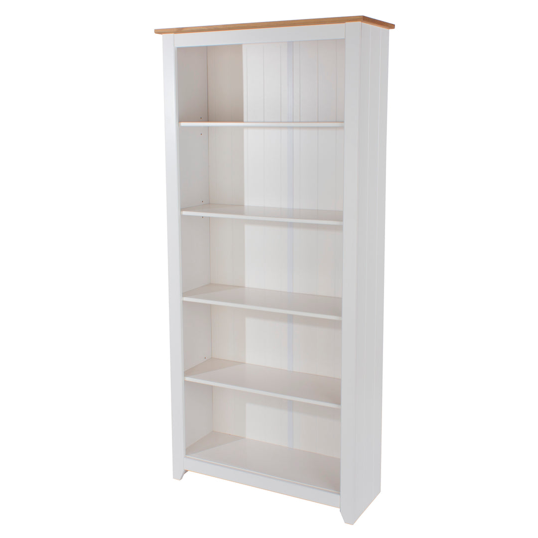 Capri Tall Bookcase White Antique Waxed Pine (DHD) Image 1