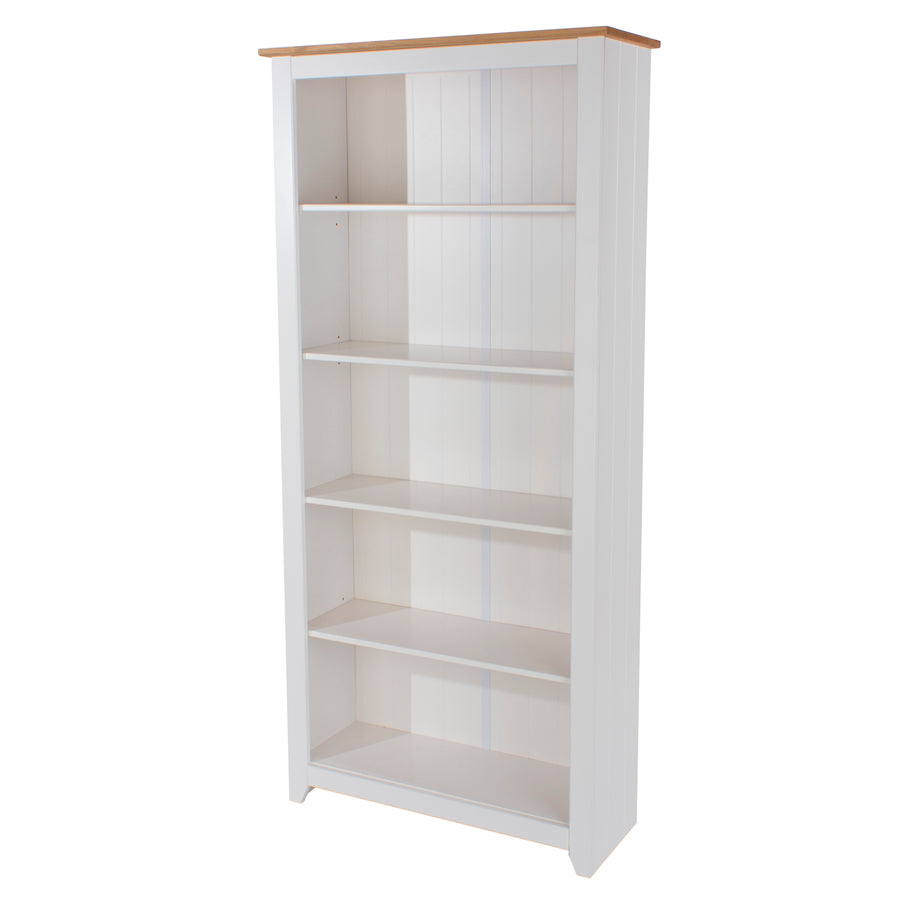 Capri Tall Bookcase White Antique Waxed Pine (DHD) Image 1