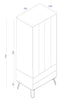 Augusta Grey 2 Door, 2 Drawer Wardrobe Grey   (DHD) Image 8