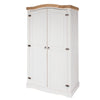 Corona White 2 Door Wardrobe  White Wax Antique Waxed Pine (DHD) Image 1