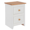 Capri 2 Drawer Petite Bedside Cabinet White Antique Waxed Pine (DHD) Image 3