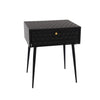 Options Saturn Metal 1 Drawer Bedside Cabinet, Black With Gold Handle  Black Gold (Self Assembly) (DHD)