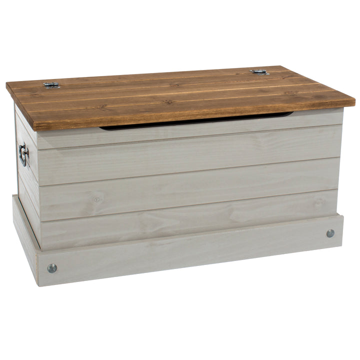 Corona Grey Storage Trunk Grey Wax Antique Waxed Pine (DHD) Image 3