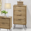 Augusta Pine 4 Drawer Narrow Chest Of Drawers Antique Waxed Pine Black (DHD) Image 5