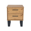 Texas 2 Drawer Bedside Cabinet Antique Waxed Pine Black (DHD) Image 1
