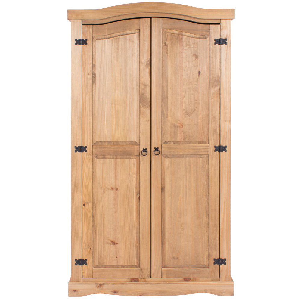 Corona 2 Door Wardrobe  Antique Waxed Pine  (DHD) Image 2