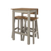 Linea Linea Drop Leaf Breakfast Table & 2 High Stools Set Grey Antique Waxed Pine (DHD) Image 1