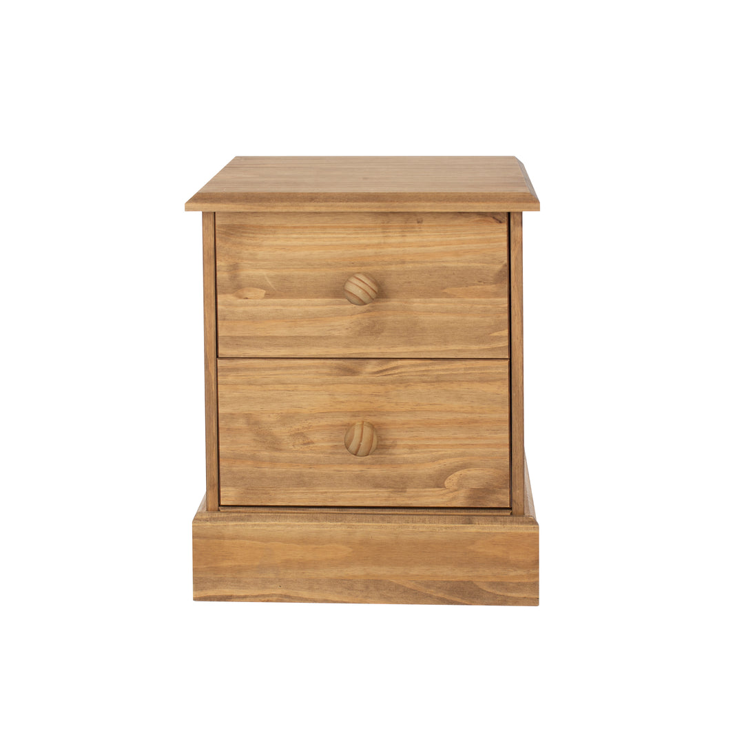Cotswold 2 Drawer Bedside Cabinet Antique Waxed Pine  (DHD) Image 2
