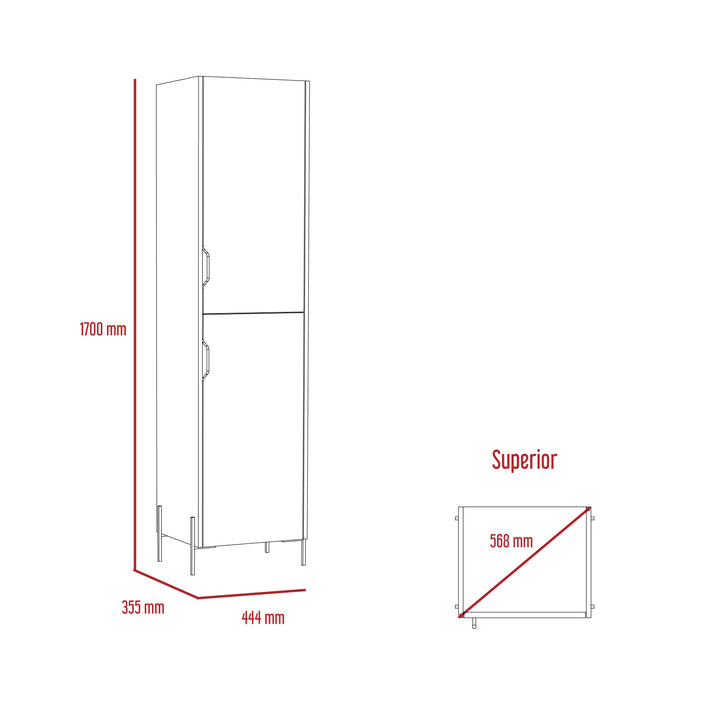 Dallas Tall Storage Cabinet White Carbon Grey Oak (DHD) Image 6