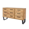 Texas 3+3 Drawer Wide Chest Of Drawers  Antique Waxed Pine Black (DHD) Image 1