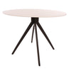 Aspen Round Dining Table, White Painted Top With Black Pedestal Leg Frame White Black (DHD) Image 3