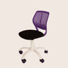 Loft Home Office Compact Teenage Study Chair, Purple Plastic Seat Back, Black Fabric Seat With White Base Purple White (DHD) Image 2