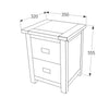 Dunkeld 2 Drawer Petite Bedside Cabinet Midnight Blue Antique Oak Effect Wax (DHD) Image 5