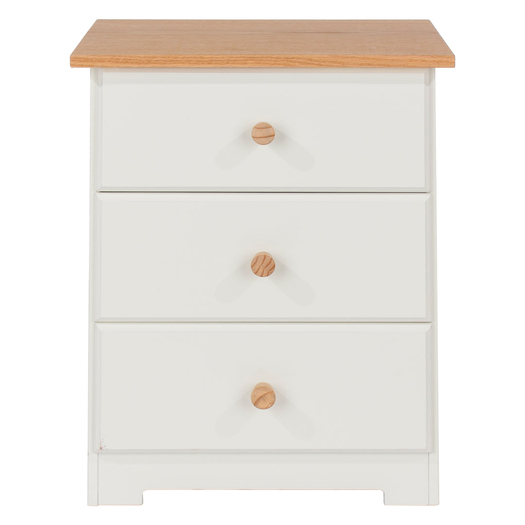 Colorado 3 Drawer Bedside Cabinet  Soft White Oak (DHD) Image 2
