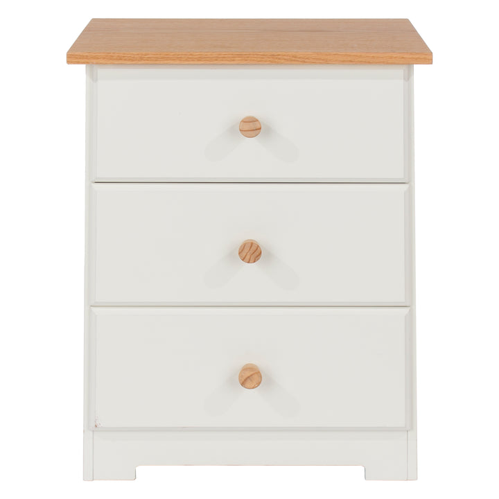 Colorado 3 Drawer Bedside Cabinet  Soft White Oak (DHD) Image 2