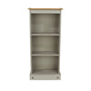 Corona Grey Low Narrow Bookcase Grey Wax Antique Waxed Pine (DHD) Image 2