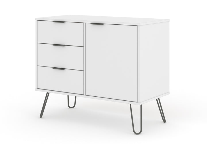 Augusta White Small Sideboard With 1 Door, 3 Drawers White    (DHD) Image 1