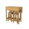 Corona Breakfast Drop Leaf Table & 2 Stools Set Antique Waxed Pine  (DHD) Image 1