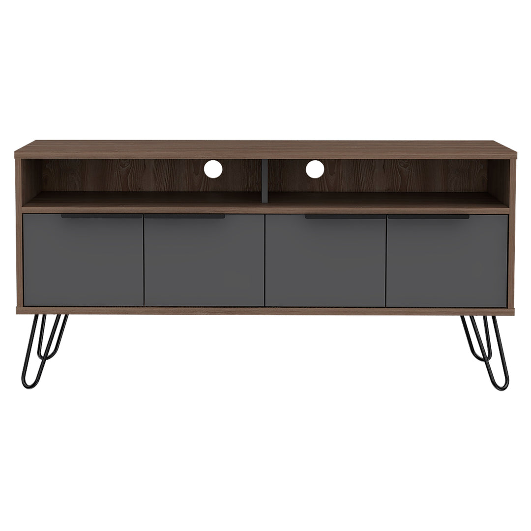 Vegas Wide Screen Tv Rack With 4 Doors Bleached Oak Grey (DHD) Image 2