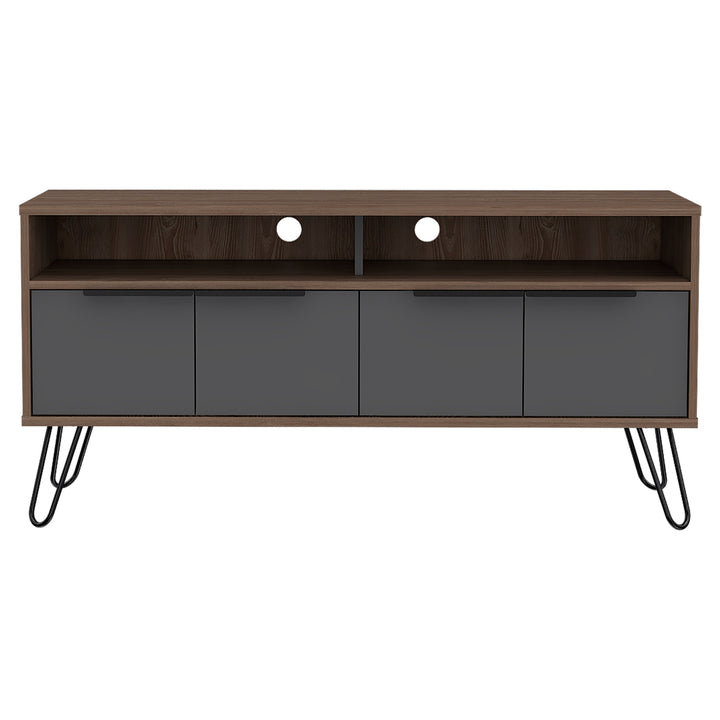 Vegas Wide Screen Tv Rack With 4 Doors Bleached Oak Grey (DHD) Image 2
