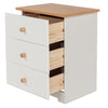 Colorado 3 Drawer Bedside Cabinet  Soft White Oak (DHD) Image 4
