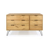 Augusta Pine 3+3 Drawer Wide Chest Of Drawers  Antique Waxed Pine Black (DHD) Image 2