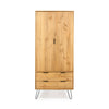 Augusta Pine 2 Door, 2 Drawer Wardrobe Antique Waxed Pine Black (DHD) Image 2